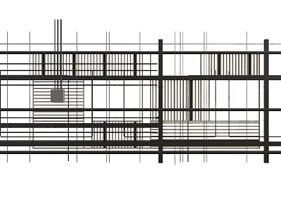 Architectural Ceiling Design With Structural Grid Framework And Interconnected Lines 3d model