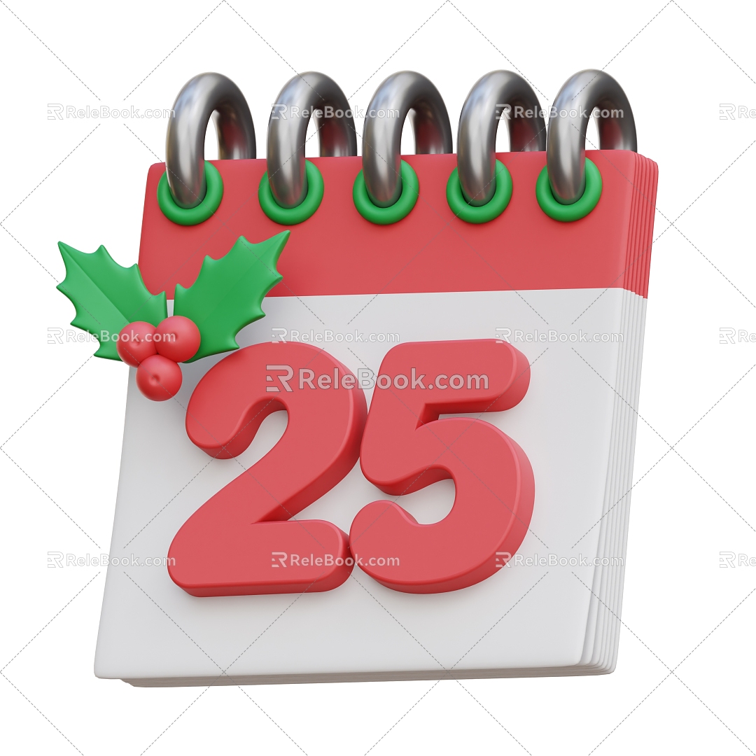 Modern Calendar Cartoon Calendar Christmas Calendar 3d model