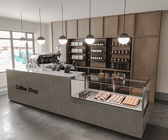 Modern coffee shop coffee water bar 3d model