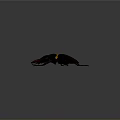 Detailed Realistic Beetle with Red Mandibles and Yellow Stripe on Dark Background