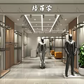 Modern Clothing Store Interior With Mannequins Clothing Racks Displayed Clothes And Lighting Design
