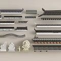 Traditional Chinese Ancient Architectural Components Including Roof Tiles Various Eaves And Ornamental Beasts