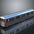 Vintage Silver Train Car Model With Windows Doors And Number 7 Sign