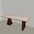 Modern Minimalist Dining Table With White Tabletop And Black Supporting Legs 3d model