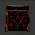 Classic Accent Chair With Tufted Leather Upholstery And Wooden Frame Armrest Design