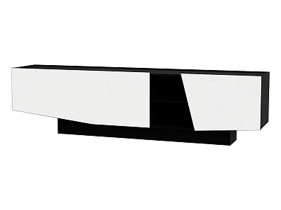 Modern Reception Desk With White Panel And Black Sleek Contemporary Design 3d model