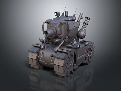 Detailed Military Tank 3D Model With Armored Tracks Cannon And Mechanical Details 3d model