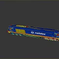 Blue Railbox Train Model Display With Shiny Exterior And Brand Logo