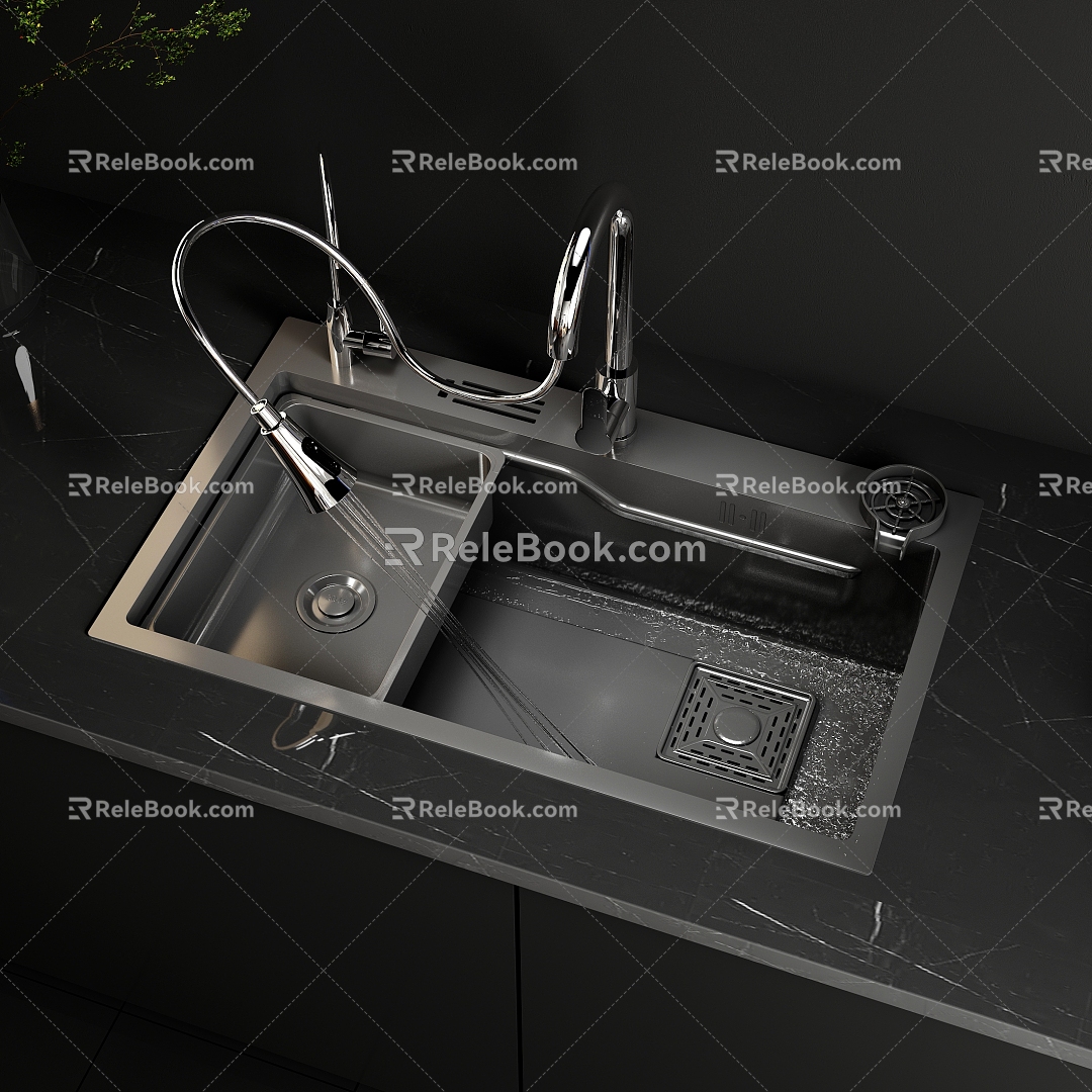 Water Sink Kitchen 3d model