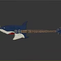 Blue Shark Shaped Electric Bass Guitar Unique Musical Instrument With Creative Design