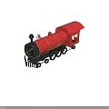 Red Steam Train Model Featuring Black Chimney Gold Accents And Number 72