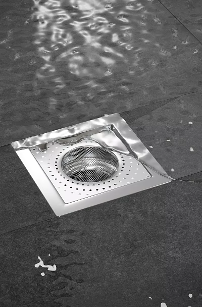 Modern Square Stainless Steel Bathroom Floor Drain With Grid Design For Water Drainage 3d model