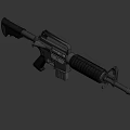 Detailed Tactical Military Rifle With Barrel Magazine Stock Grip And Trigger Design