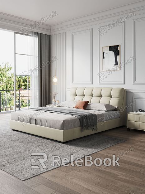 Modern background double bed model