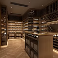 Elegant Wine Cellar Interior With Wooden Racks And Arranged Wine Bottles