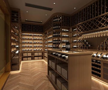 Modern Wine Cellar Solid Wood Red Wine Cellar Cold Storage Room Constant Temperature Room Constant Temperature Cabinet Display Cabinet Cold Storage Cabinet Red Wine Cellar 3d model