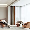 Modern Minimalist Bedroom Interior With Twin Beds Beige Walls Bedside Lamps And Soft Rug