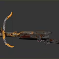 3D Bow Sculpture With Carved Orange Accents And Metallic Texture Design