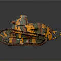 Military Tank With Camouflage Paint Tracked Design And Detailed Exterior