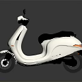 Sleek White Scooter Motorcycle With Black Seat And Modern Design On Reflective Surface