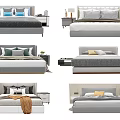 Modern Double Bed Designs Featuring Stylish Headboards Cozy Bedding and Nightstands 3d model