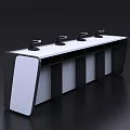 Modern Conference Table With Black White Design And Integrated Monitor Stations