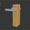 Orange Metal Door Lock Hardware Tool With Ergonomic Handle And Keyhole Design