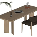 Log wind desk and chair 3d model