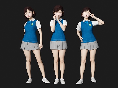 student figure primary school student girl school uniform student model