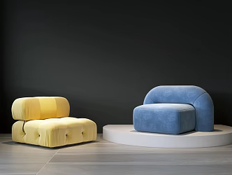 Casual sofa single sofa 3d model