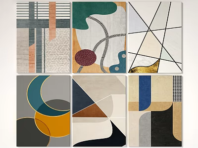 Square Rugs Featuring Modern Geometric Patterns Abstract Shapes And Colorful Designs 3d model
