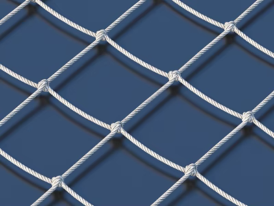 White Braided Rope Net With Knots For Daily Household Use 3d model