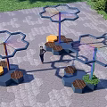 Modern Pavilion Hexagon View Pavilion 3d model