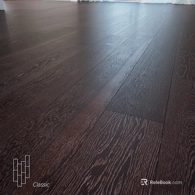 Dark Brown Wooden Flooring With Natural Grain And High Gloss Finish For Modern Interiors 3d model 