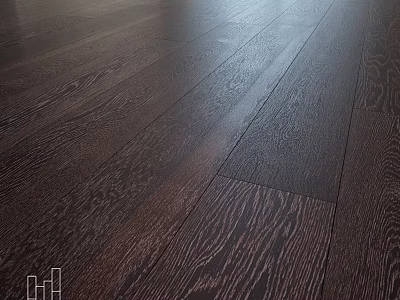 Dark Brown Wooden Flooring With Natural Grain And High Gloss Finish For Modern Interiors 3d model