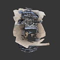 Helicopter Wreckage Showing Damaged Body Scattered Parts And Exposed Components