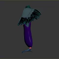 Bird With Spread Blue Wings Green Body And Purple Legs Standing
