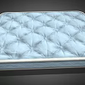 Light Blue Mattress With Quilted Diamond Pattern And White Trim Design 3d model
