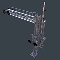 Railway crossing traffic light 3d model