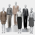 Model Fashion Clothes Display Shopping Mall Clothing Window Display Famous Brand Fashion Work Commuter Clothes Women's Commuter Skirt suit 3d model