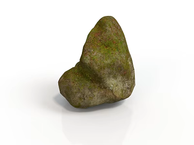 Natural Mossy Stone with Irregular Shape and Earthy Green Texture for Decoration 3d model