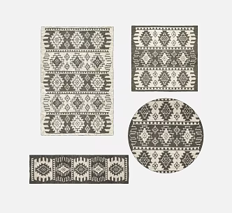 Modern Square Carpet Combo 3d model