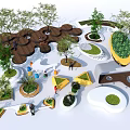 Modern Tree Pool Landscape Tree Pool 3d model