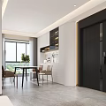 Modern Living Dining Room Featuring TV Wall Sofa Coffee Table And Floor To Ceiling Window