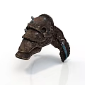 Medieval Weapon Helmet With Metal Rivets Leather Straps And Vintage Protective Design
