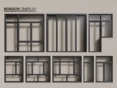 modern windows aluminum alloy windows casement windows floor-to-ceiling windows 3d model