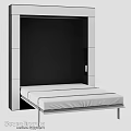 Modern Double Sofa With White Cushions And Black Frame For Living Room
