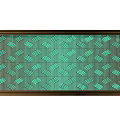 Modern Green Feature Wall With Geometric Pattern And Metallic Frame Design 3d model