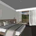 Minimalist Hotel Guest Room With Wooden Furniture King Bed And Macrame Wall Decor