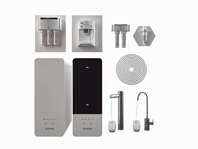 Kitchen Appliances Including Water Purifier Faucet Filter And System Components For Home 3d model